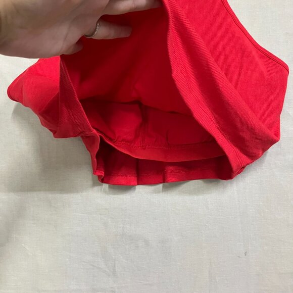 All In Motion Women's XL Red Rib High Neck Racerback Cropped Tank Top Slim Fit - Picture 8 of 13